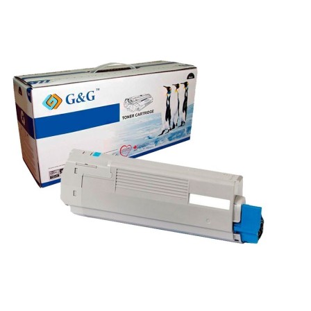 G&G OKI C5800 / C5900 / C5550MFP CYAN CARTUCHO DE TONER GENERICO 43324423