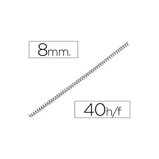 ESPIRAL METALICO YOSAN NEGRO PASO 56 4:1 8 MM CALIBRE 1,00 MM