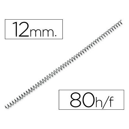 ESPIRAL METALICO YOSAN NEGRO PASO 64 5:1 12 MM CALIBRE 1,00 MM