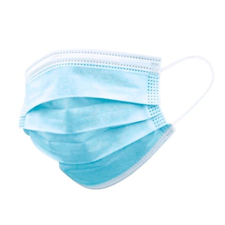 MASCARILLA FACIAL HIGIENICA DESECHABLE 3 CAPAS CON AJUSTE NASAL FIL...