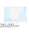 MAPA MUDO TEIDE B/N DIN A4 ESPAÑA -POLITICO