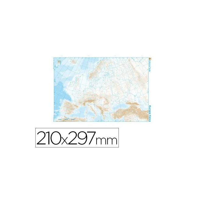 MAPA MUDO TEIDE B/N DIN A4 EUROPA -FISICO