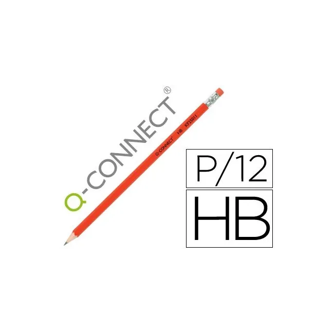 LAPICES DE GRAFITO Q-CONNECT HEXAGONAL CON GOMA N.2 HB