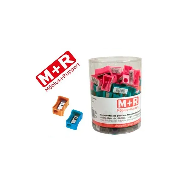 SACAPUNTAS MOR 304 PLASTICO RECTANGULAR 1 USO COLORES SURTIDOS