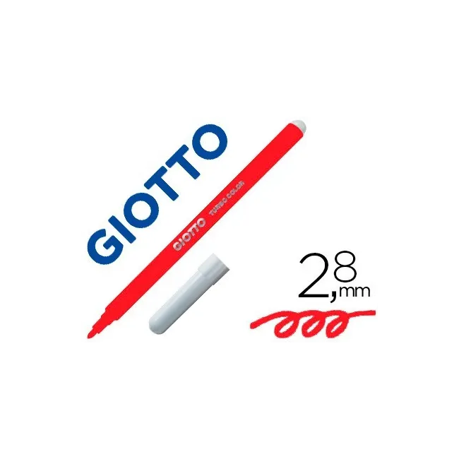 ROTULADOR GIOTTO TURBO COLOR LAVABLE CON PUNTA BLOQUEADA UNICOLOR ROJO