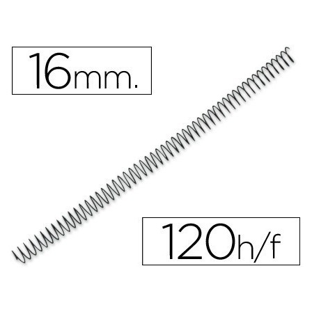 ESPIRAL METALICO YOSAN NEGRO PASO 64 5:1 16 MM CALIBRE 1,20 MM