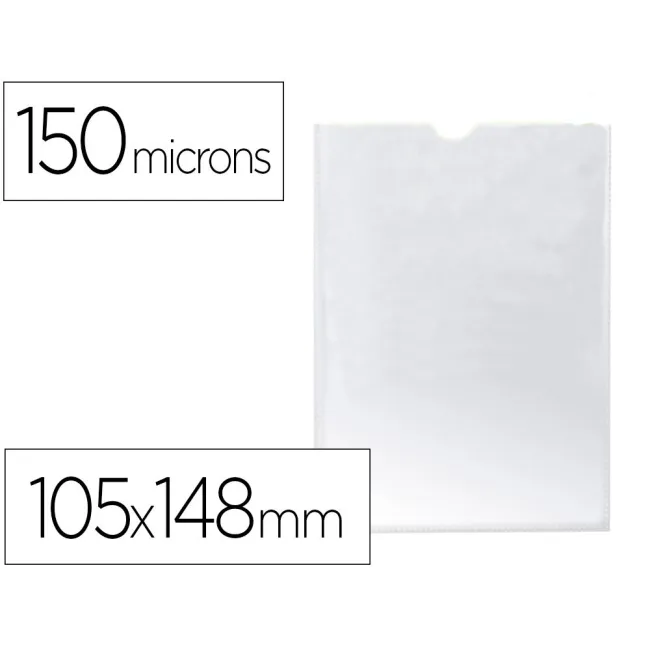 FUNDA PORTADOCUMENTO Q-CONNECT DIN A6 150 MICRAS PVC TRANSPARENTE C...