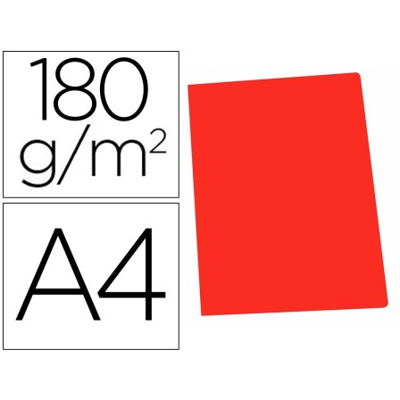 SUBCARPETA CARTULINA GIO DIN A4 ROJO PASTEL 180 G/M2