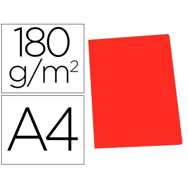 SUBCARPETA CARTULINA GIO DIN A4 ROJO PASTEL 180 G/M2