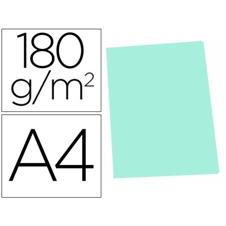 SUBCARPETA CARTULINA GIO DIN A4 VERDE PASTEL 180 G/M2