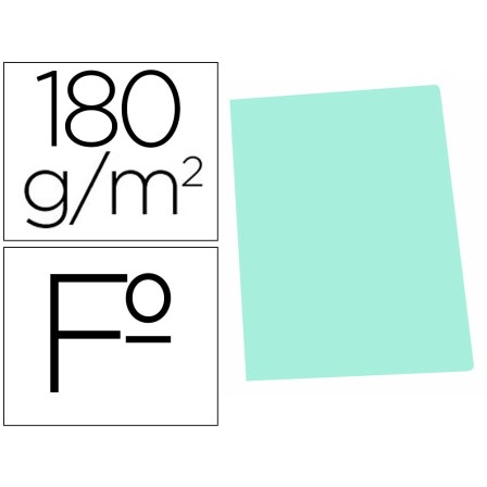 SUBCARPETA CARTULINA GIO FOLIO VERDE PASTEL 180 G/M2