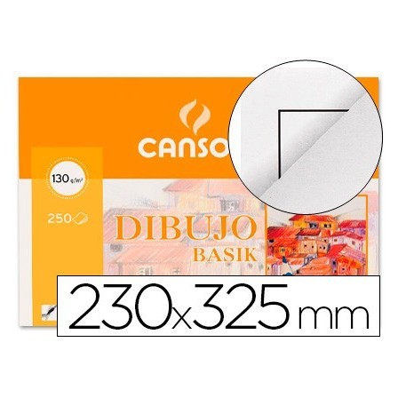 PAPEL DIBUJO BASIK 23X32.5 -130 GR -CON RECUADRO