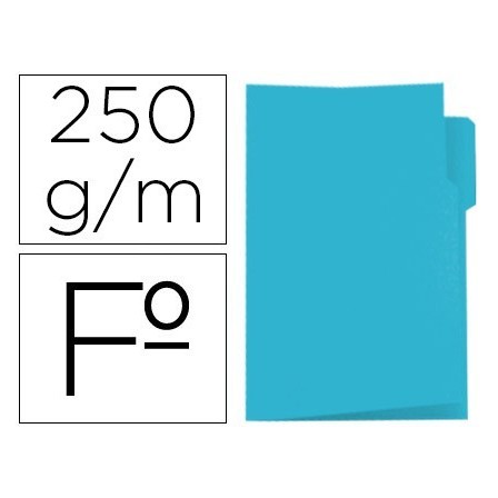 SUBCARPETA CARTULINA GIO FOLIO PESTAÑA IZQUIERDA 250 G/M2 AZUL
