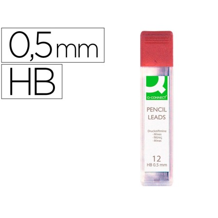 MINAS Q-CONNECT GRAFITO 0.5 HB -ESTUCHE DE 12 MINAS
