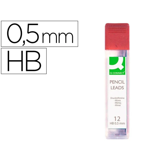 MINAS Q-CONNECT GRAFITO 0.5 HB -ESTUCHE DE 12 MINAS
