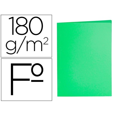 SUBCARPETA LIDERPAPEL FOLIO VERDE INTENSO 185G/M2