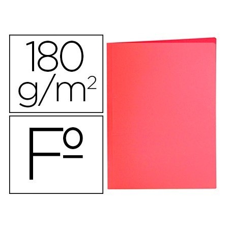 SUBCARPETA LIDERPAPEL FOLIO ROJO PASTEL 180G/M2