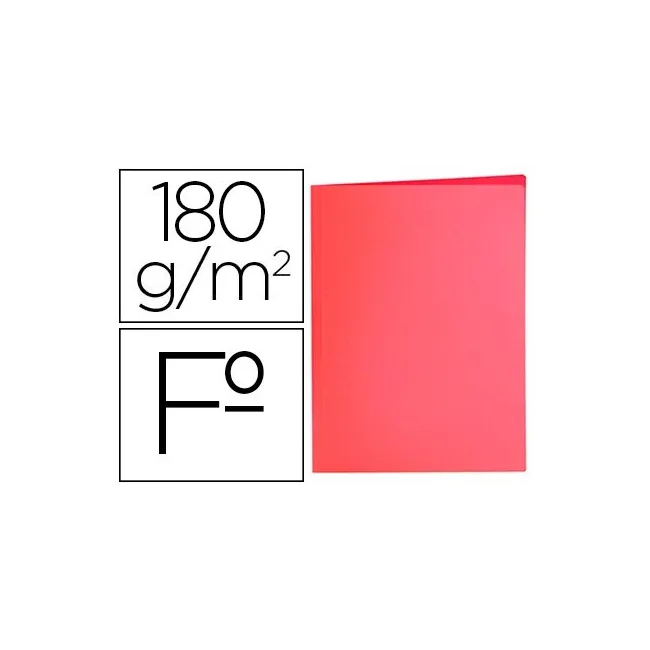 SUBCARPETA LIDERPAPEL FOLIO ROJO PASTEL 180G/M2