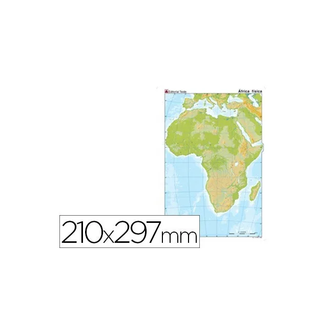 MAPA MUDO TEIDE COLOR DIN A4 AFRICA -FISICO
