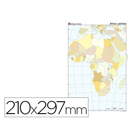 MAPA MUDO TEIDE COLOR DIN A4 AFRICA -POLITICO