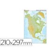 MAPA MUDO TEIDE COLOR DIN A4 AMERICA NORTE FISICO