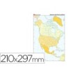 MAPA MUDO TEIDE COLOR DIN A4 AMERICA NORTE POLITICO