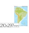 MAPA MUDO TEIDE COLOR DIN A4 AMERICA SUR FISICO