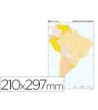 MAPA MUDO TEIDE COLOR DIN A4 AMERICA SUR POLITICO