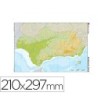 MAPA MUDO TEIDE COLOR DIN A4 ANDALUCIA FISICO