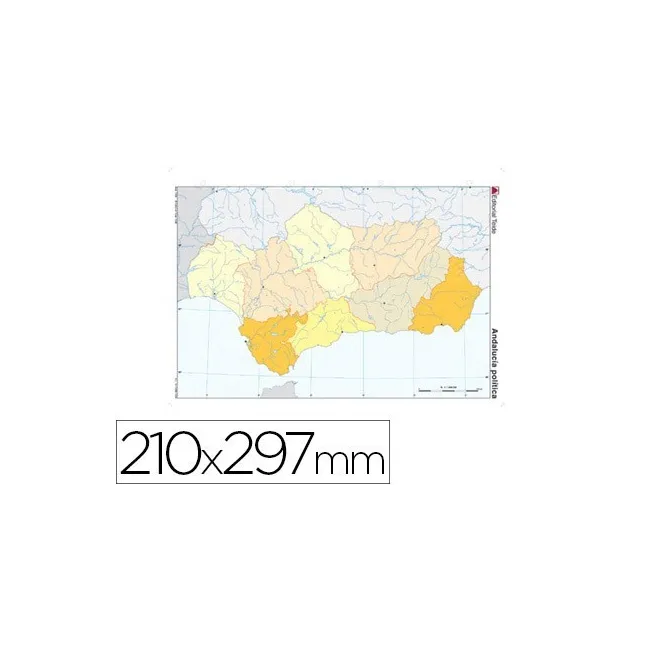 MAPA MUDO TEIDE COLOR DIN A4 ANDALUCIA POLITICO