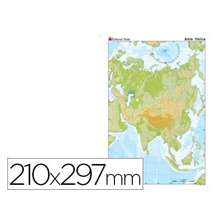 MAPA MUDO TEIDE COLOR DIN A4 ASIA -FISICO