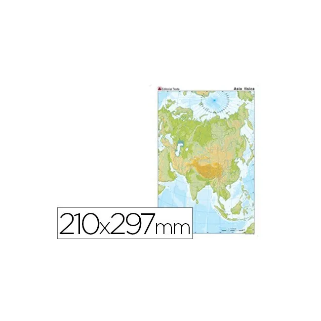 MAPA MUDO TEIDE COLOR DIN A4 ASIA -FISICO