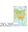 MAPA MUDO TEIDE COLOR DIN A4 ASIA -FISICO