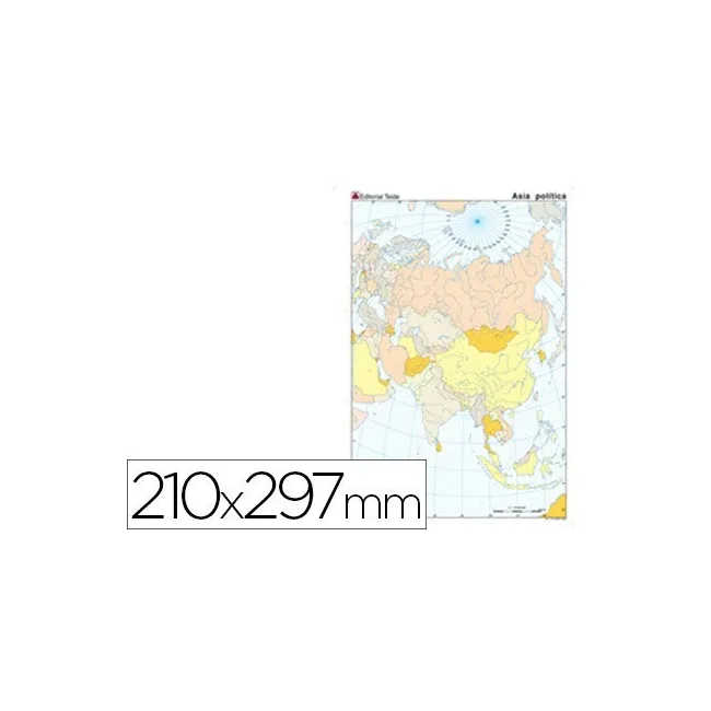 MAPA MUDO TEIDE COLOR DIN A4 ASIA -POLITICO