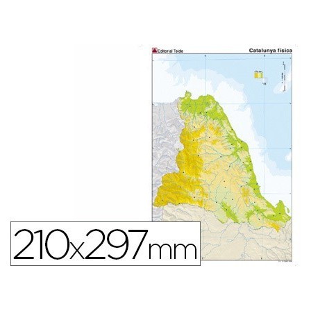 MAPA MUDO TEIDE COLOR DIN A4 CATALUÑA FISICO