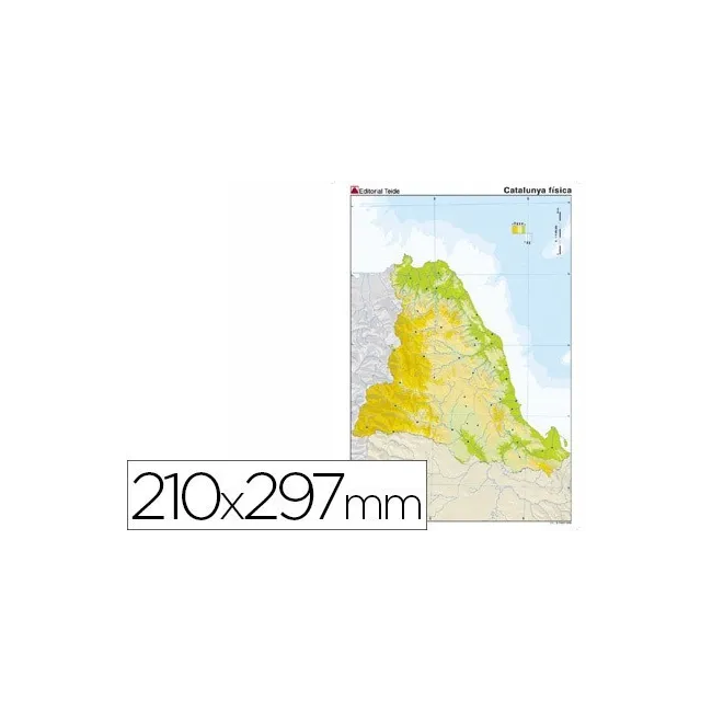 MAPA MUDO TEIDE COLOR DIN A4 CATALUÑA FISICO