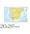 MAPA MUDO TEIDE COLOR DIN A4 ESPAÑA -FISICO