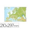 MAPA MUDO TEIDE COLOR DIN A4 EUROPA -FISICO