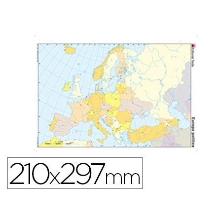 MAPA MUDO TEIDE COLOR DIN A4 EUROPA -POLITICO