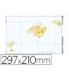 MAPA MUDO TEIDE COLOR DIN A4 ISLAS BALEARES POLITICO