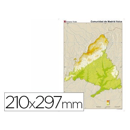 MAPA MUDO TEIDE COLOR DIN A4 MADRID FISICO
