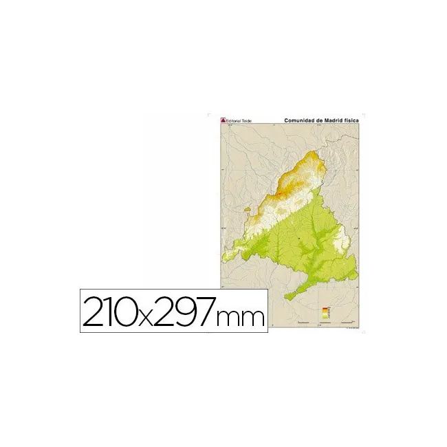 MAPA MUDO TEIDE COLOR DIN A4 MADRID FISICO