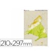 MAPA MUDO TEIDE COLOR DIN A4 MADRID FISICO