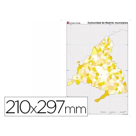 MAPA MUDO TEIDE COLOR DIN A4 MADRID POLITICO