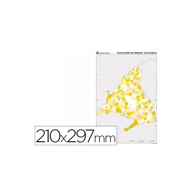 MAPA MUDO TEIDE COLOR DIN A4 MADRID POLITICO