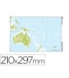 MAPA MUDO TEIDE COLOR DIN A4 OCEANIA -FISICO