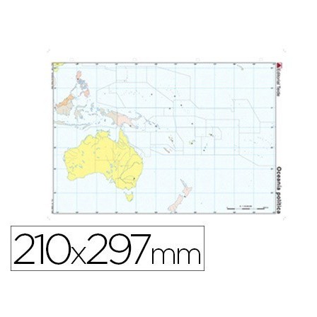 MAPA MUDO TEIDE COLOR DIN A4 OCEANIA -POLITICO