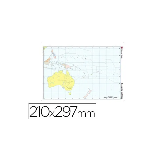 MAPA MUDO TEIDE COLOR DIN A4 OCEANIA -POLITICO