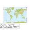 MAPA MUDO TEIDE COLOR DIN A4 PLANISFERIO FISICO