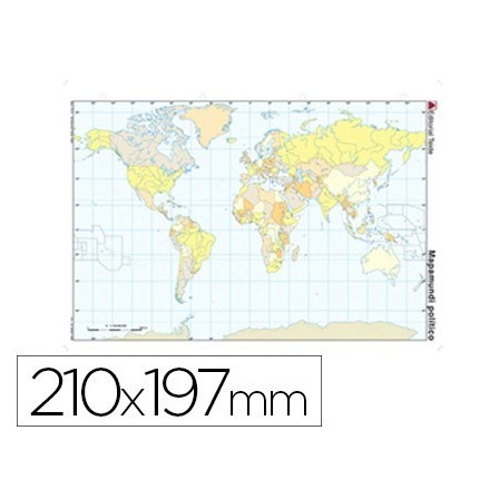 MAPA MUDO TEIDE COLOR DIN A4 PLANISFERIO POLITICO